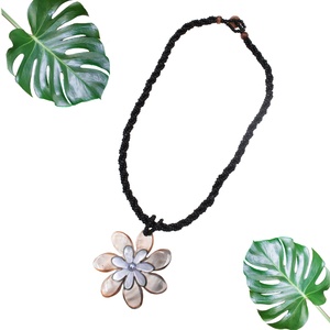 Collares Hawaianos de Madreperla, Collar de Concha Doble Tiare, Estilo Polinesio con Cuerda de Cuentas - Product Image 3