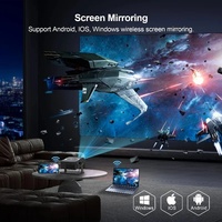 Mini projecteur DLP portable HA109 avec batterie intégrée, Android 11, WiFi 6, BT 5.0, 280 ANSI, miroir d'applications, smartphone, vidéo 1080P 4K, pour la maison