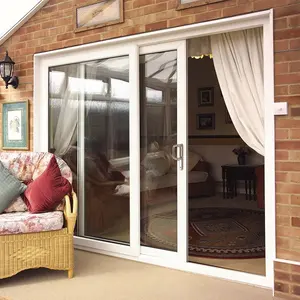 Puertas y ventanas de vidrio UPVC estándar australiano, fabricante de puertas correderas de plástico para balcón, AS 2047