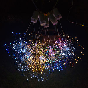 <span class=keywords><strong>Bleu</strong></span> Blanc Feu D'artifice LED Fil <span class=keywords><strong>De</strong></span> Cuivre Guirlande Lumineuse Suspendus Starburst Fée Lumières pour La Fête <span class=keywords><strong>De</strong></span> Noël Jardin Décoration Extérieure - Product Image 3