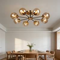 Lampes de chambre à coucher nordiques, luminaires simples pour salle à manger et salon, lampes de chambre à coucher moléculaires en forme de haricot magique de luxe léger