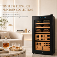 Humidor à cigares électrique à écran tactile, en cèdre espagnol, température et humidité constantes, armoire de rangement pour cigares, vitrine à cigares