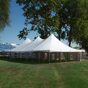塞利娜透明户外500人大帐篷活动白色聚氯乙烯贸易展帐篷白色帐篷豪华帐篷40英尺x 80英尺 (12米x 24米)