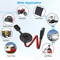 SAE Sidewall kabel konektor ke SAE 2 Pin, kabel ekstensi surya Port samping dengan tutup debu 18AWG SAE