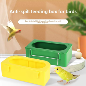<span class=keywords><strong>Cage</strong></span> à oiseaux en plastique à usage domestique accessoires fil suspendu mangeoire à oiseaux bol de nourriture anti-déversement automatique eau tasse à boire - Product Image 5
