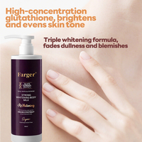 Lotion Corporelle Éclaircissante Extrême au Glutathion, Vitamine C, Acide Kojique, Extrait de Réglisse et Aloe Vera – Hydratante et Illuminatrice 500ml