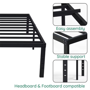 Cama <span class=keywords><strong>de</strong></span> <span class=keywords><strong>Hierro</strong></span> Minimalista Moderna, Reforzada y Ancha, Tamaño Queen e Individual, Sin Cabecera, Directo <span class=keywords><strong>de</strong></span> Fábrica, para Sala <span class=keywords><strong>de</strong></span> Estar o Dormitorio Principal - Product Image 4