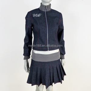 2025 весенняя одежда от производителя, уличная одежда на заказ, женские куртки на молнии и женские джинсовые шорты, комплект из двух предметов, спортивный костюм - Product Image 1