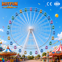 Grande Roue Panoramique Réelle pour Parc d'Attractions, 46m, Équipement d'Amusement Extérieur avec Lumières Colorées, à Vendre