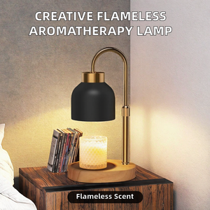 Lámpara de Cera Fundida de Lujo Nórdico YONGZE con Base de Madera, Regulable, para Aromaterapia, Lámpara de Ambiente para Escritorio - Product Image 1