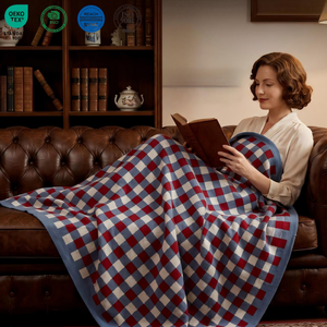 <span class=keywords><strong>Plaid</strong></span> rétro à carreaux pour canapé, couverture décorative douce et chaude en tricot, couverture <span class=keywords><strong>de</strong></span> voyage pour sieste, couverture <span class=keywords><strong>de</strong></span> canapé vintage à carreaux <span class=keywords><strong>de</strong></span> Noël - Product Image 1