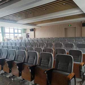 Silla de Auditorio para Teatro con Reposapiés de Aluminio, Escritorio Plano de Madera, Estilo Moderno con Tela, Plegable - Product Image 3