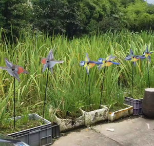 Custom Dier Vogel Speelgoed <span class=keywords><strong>Plastic</strong></span> Lucht Rotatie Tuin Ornamenten Windmolens Met Windrotator Pinwheel - Product Image 5