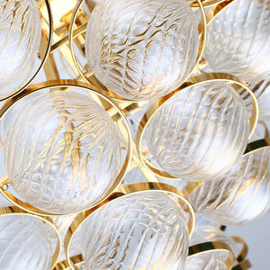 Lámpara decorativa de hierro con colgante de bola de cristal de estilo nórdico para el hogar, Villa u hotel, disponible en tamaño medio - Product Image 5