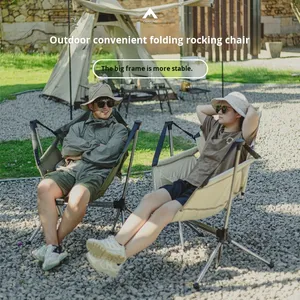 Sedia a Dondolo Pieghevole in Lega di Alluminio per Esterni - Sedia Portatile per Campeggio, Relax, Pausa Pranzo, Pesca con Schienale (Spedibile) - Product Image 1