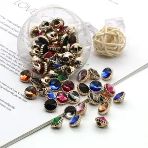 Exquisite Shirt Accessories Little Acrylic Buttons 12mm Jewel Diamond Crystal Shank Buttons For Clothes