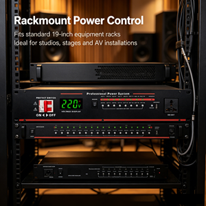 Séquenceur d'alimentation en rack 16 prises, séquence de marche/arrêt en 1 seconde, protection contre les surcharges 8000W, disjoncteur 63A, USB pour sonorisation professionnelle et scène <span class=keywords><strong>PA</strong></span> - Product Image 6