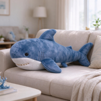 Peluche Requin Bleu Personnalisée, Jouet en Peluche Doux, Conception Personnalisée, Coussin en Peluche Créature Marine, Respectueux de la Peau, Jouet pour Enfants