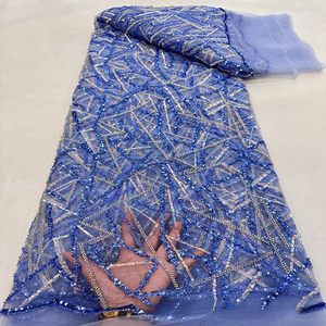 Hình Dạng Hình Học Đính Cườm Ống Thêu Ren Lưới Sequin Vải Cho Sang Trọng Ưa Thích Truyền Thống Dresses - Product Image 2