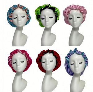 Bonnet en satin réglable pour cheveux naturels, pour adolescents, tout-petits et enfants, pour dormir la nuit, réversible, double couche - Product Image 4