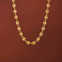 Nouveau Collier Tendance en Acier Inoxydable 316L Plaqué Or 18K avec Maillons Géométriques Mignons, Chaîne Corde Réglable, Bijou Femme, Idéal Cadeau