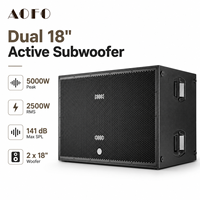 Caisson de basses actif double 18 pouces AOFO SUB-8006, 4 ohms, 5000W, avec contrôle DSP, système de basses haute puissance pour scène de concert