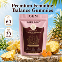 Gummies Probiotiques pour Femmes Marque Privée OEM – Complément Bien-être Équilibre Féminin Saveur Ananas
