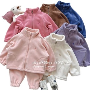 Girls Winter Fleece Coat Set Thickening Windproof For Toddlers With Matching Pants And Shoes Pink Purple Blue Brown White - Product Image 1