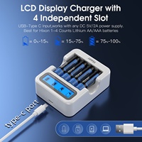 Batterie au lithium rechargeable AA Hixon 1,5 V, durée de vie longue durée (1500 cycles), 3500 mWh, charge rapide, 4 piles, 1 chargeur en stock