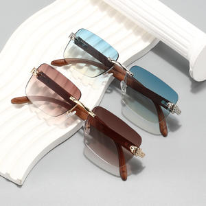 2025 חדש ללא מסגרת ראש נמר משקפי שמש ו 400 עץ אופנה אמריקאי - Product Image 4