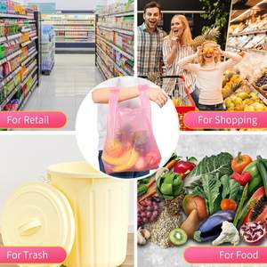 Biodegradable PE T-Shirt <b>Shopping</b> Bags with Handle and Custom Logo for <b>Small</b> Business Retail Vendors - Product Image 4