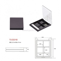 Palette carrée vide 4 couches pour fards à paupières et blush, en plastique ABS recyclé, personnalisable OEM/ODM, marque privée