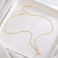 Collier pendentif coquillage en argent sterling S925 plaqué or 18 carats avec perle