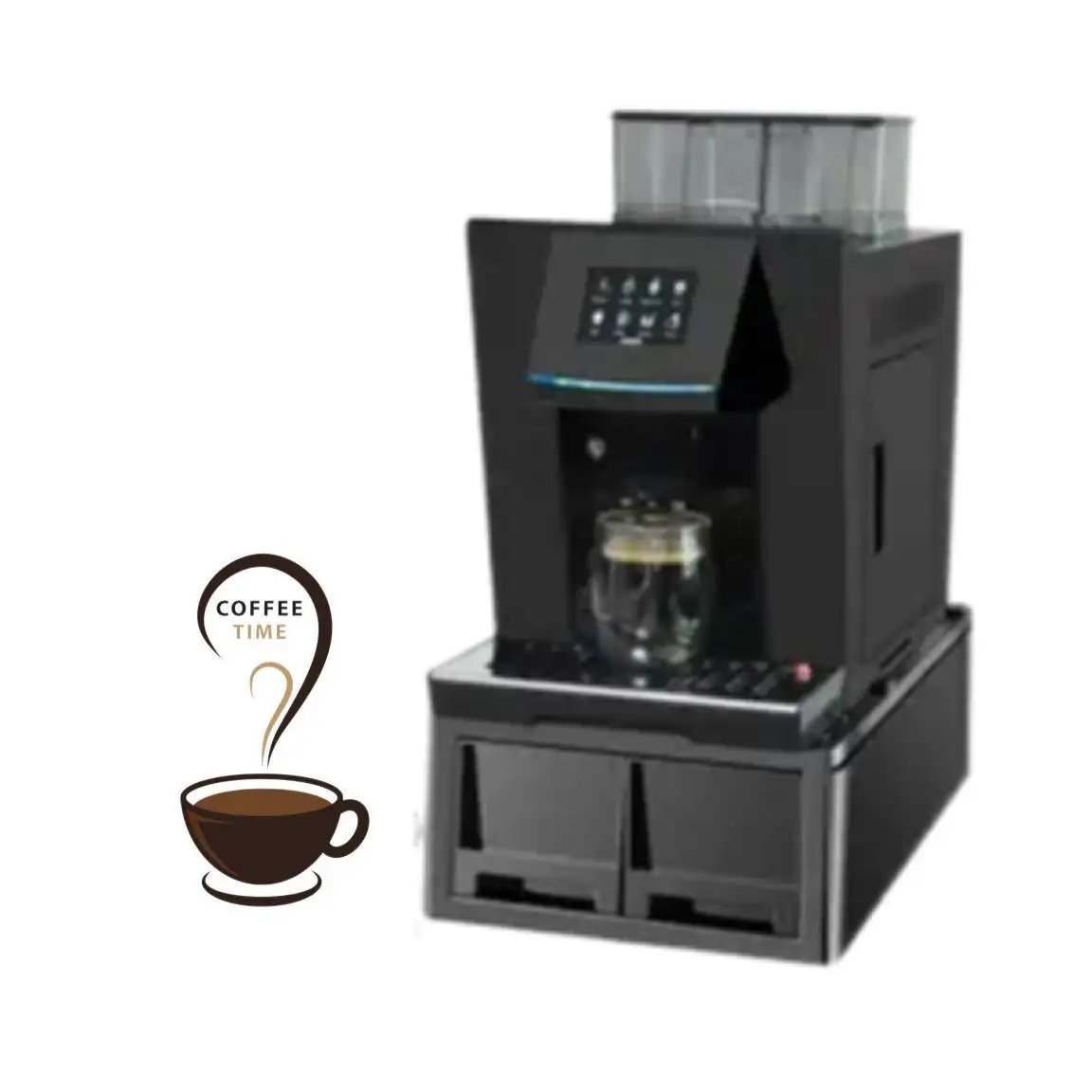 Vendita in fabbrica facile da usare Touch Screen uso commerciale completamente automatico macchina da caffè Espresso per Bar nero elettrico in plastica ABS