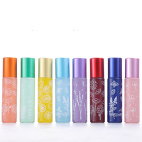 Flacons à bille en verre pour huiles essentielles et parfums, 3ml, 5ml, 8ml, 10ml, 15ml, avec sérigraphie