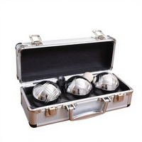Ensemble de pétanque en acier de qualité supérieure 3 pièces avec boîte en alliage Logo personnalisé pour les sports de plein air et les jeux de jardin