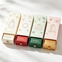 Boîte à bijoux personnalisée, petite, verte, élégante, en papier rigide, avec tiroir coulissant, boîte cadeau, emballage de parfum, boîte à manchon coulissant avec logo