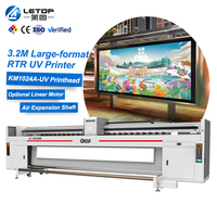 LETOP 3.2M Cabezal de Impresión Konica 1024A-UV, Plotter de Gran Formato de Rollo a Rollo para Impresión de Pancartas Flexibles