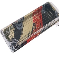 Barquette à sushi et boîte à salade en plastique PET jetable avec couvercle anti-buée, épaisseur 0,43 mm, emballage blister pour snacks et plats à emporter