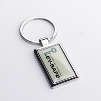 Porte-clés en métal vierge personnalisable avec logo gravé au laser et époxy en dôme