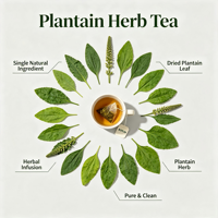 Thé au plantain 120g (2g*60 sachets) Borun – Dépuratif, diurétique, expectorant, anti-toux, rafraîchit le sang, détoxifie le foie, favorise la santé oculaire, stoppe la diarrhée 24