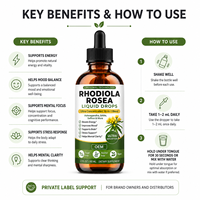 Complément Alimentaire Liquide Liposomal de Rhodiola Rosea en Gouttes, Mélange Adaptogène avec Ashwagandha, Safran et L-Théanine pour le Bien-être Quotidien