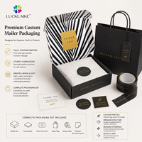 Coffret d'emballage personnalisé esthétique noir pour colis postaux, boîte d'expédition pour petites entreprises, bijoux de luxe