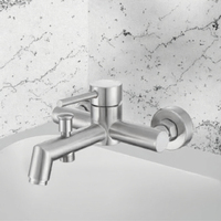 Robinet de douche monocommande en acier inoxydable 304 brossé contemporain pour usage hôtelier