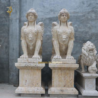 Statue de Sphinx en marbre de jardin grec de grande taille, design personnalisé, best-seller d'usine, à vendre