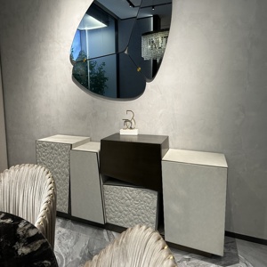 PFZION HOME Armoire console italienne de luxe à huit seaux Buffet de chambre à coucher haut de gamme moderne Matériau bois <span class=keywords><strong>Bijoux</strong></span> Salon - Product Image 1