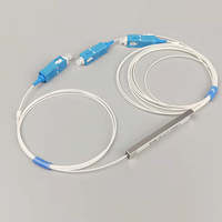 Divisor PLC de Tubo Cuadrado 1x4, Conector SC/APC, Tubo de Acero Rectangular, Mini Divisor de Fibra Óptica sin Bloques