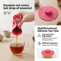 Couvercle universel en silicone pour tasse, porte-sachet de thé, couvercle de tasse anti-fuite, accessoires réutilisables pour café et thé, qualité alimentaire