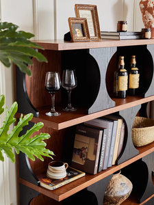 <b>Solid</b> <b>Wood</b> Contemporary Semi-Circular <b>Bookcase</b> with Aesthetic Design for Home Office & Living Room - Product Image 3