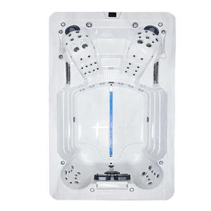 Bain à remous rectangulaire autoportant de 6m Piscine spa sans fin Baignoire spa de natation extérieure pour le bien-être et les loisirs - Product Image 1